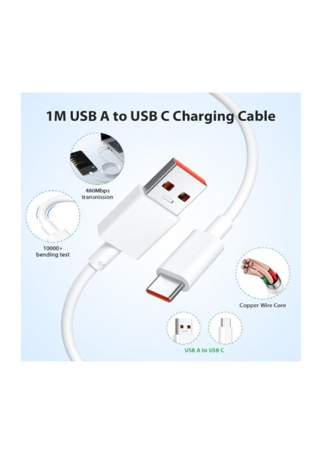 90W Turbo Adapter Fast Charging Type C 1 Meter Cable 6A for mi 15 Ultra 14 13 Ultra Redmi K80 Redmi Turbo 4 3 (Type-A) EU White - Image 3